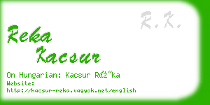 reka kacsur business card